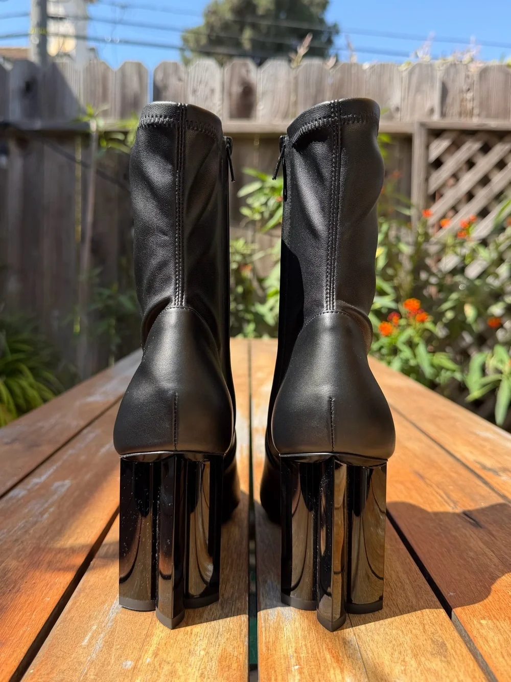 LOUIS VUITTON Uniforms Black Stretch Leather Silhouette Ankle Boots